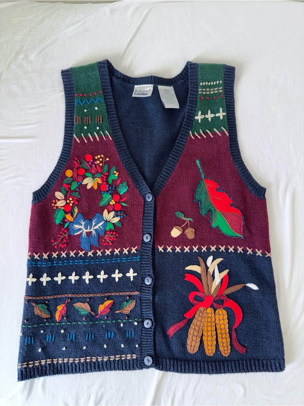 90’s Women's Fall Themed Sweater Vest